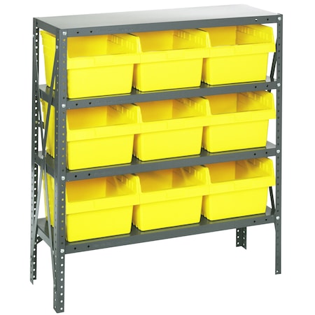 Quantum Storage Systems Store-Max 8" Shelf Bin Steel Shelving Systems 1839-SB810YL